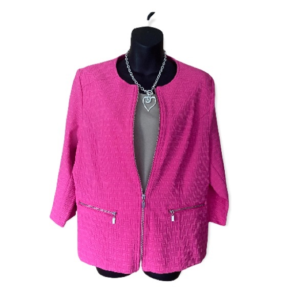 TAN JAY PETITE JACKET SIZE 10P - BLAZER - PINK - BRAND NEW - TEXTURED MATERIAL - Picture 2 of 11